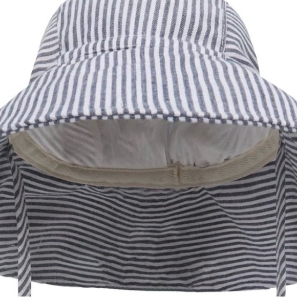 OshKosh B'gosh Navy and White Striped Velcro Bucket Hat - Picture 3 of 11